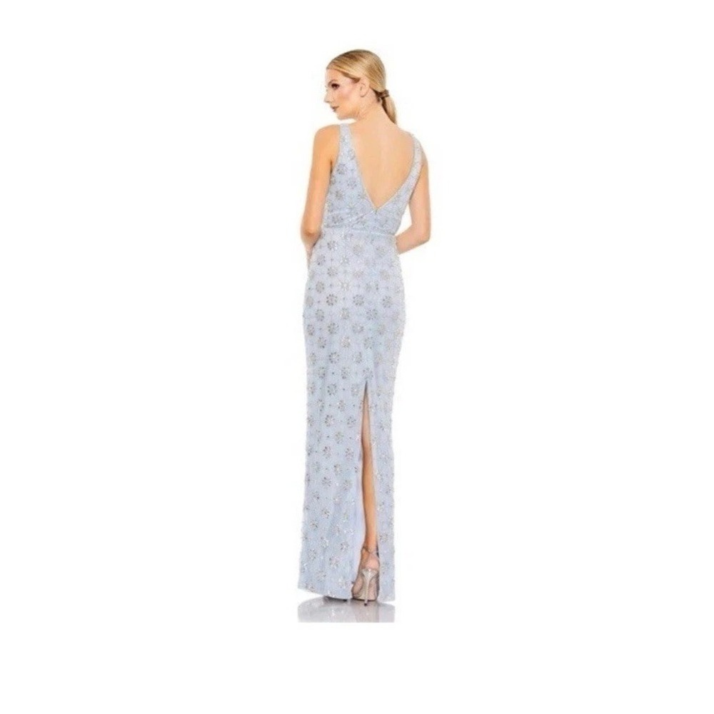 Mac Duggal Sleeveless Hand Beaded V-neck Gown Size 16- NWT Mother Of The Bride - Picture 2 of 15